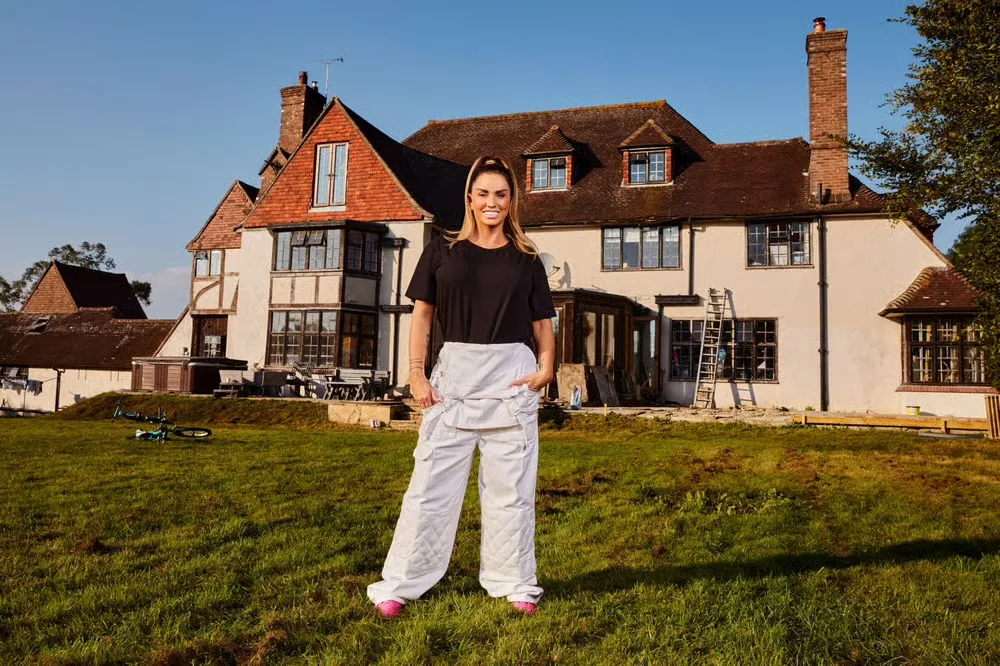 Katie Price outside her house