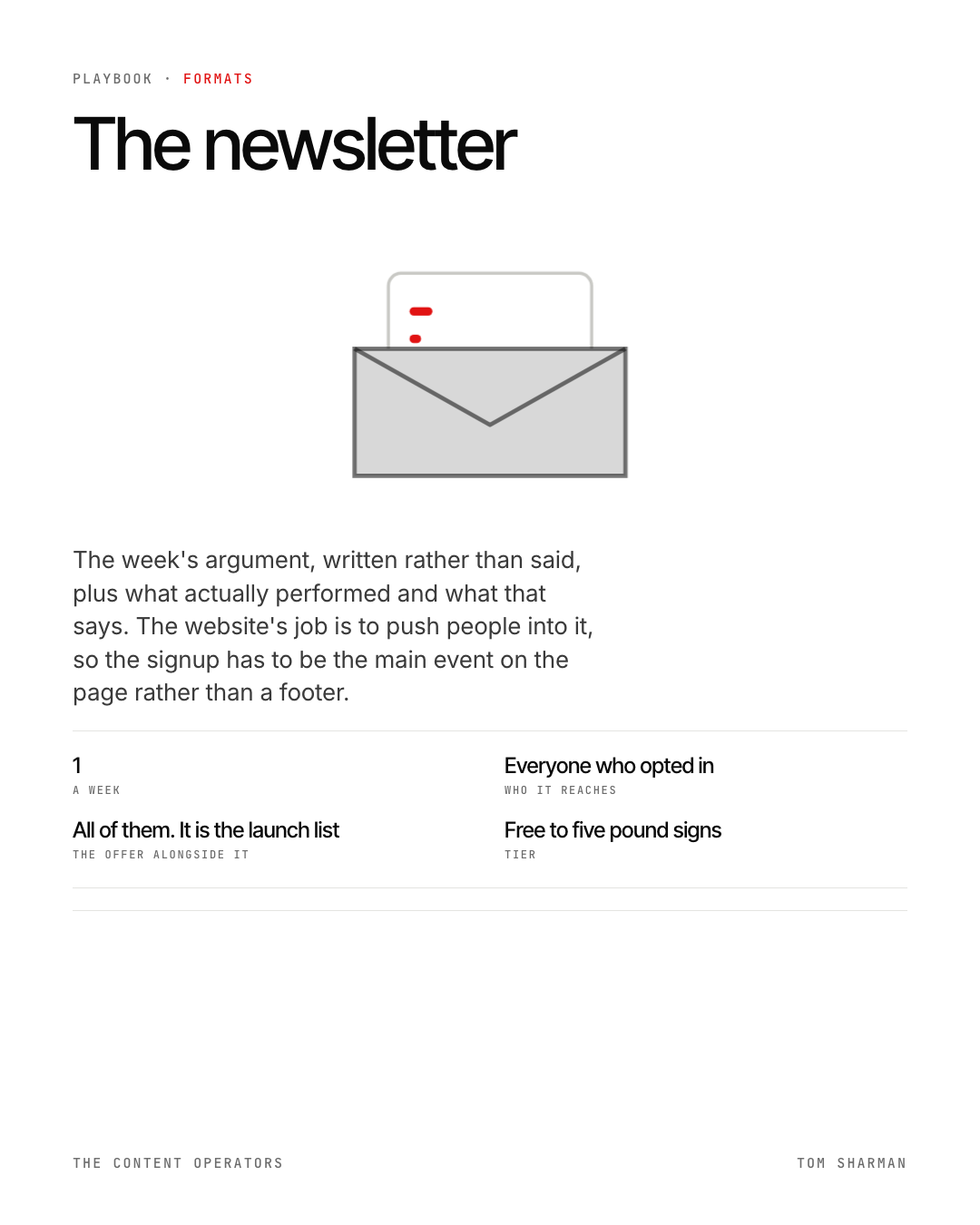 The newsletter, the still