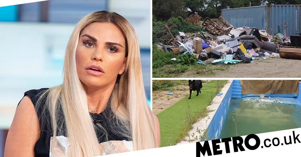 Katie Price shows off 'slime-filled' pool as she hits back at 'mucky mansion' claims